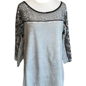 Angelsneverdie (Angels Never Die) Embroidered Tunic Tee - Gray - 2/L